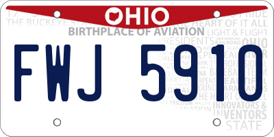 OH license plate FWJ5910