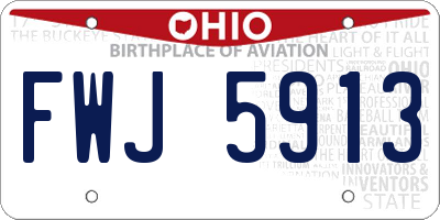 OH license plate FWJ5913