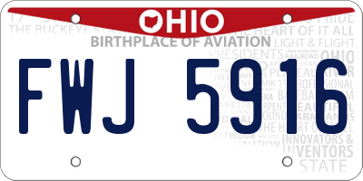 OH license plate FWJ5916