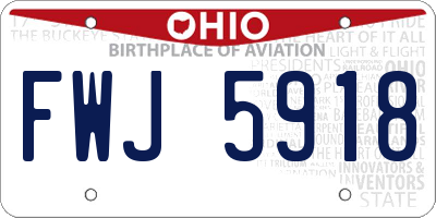 OH license plate FWJ5918