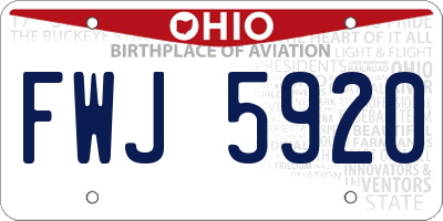 OH license plate FWJ5920