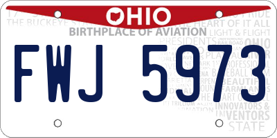 OH license plate FWJ5973