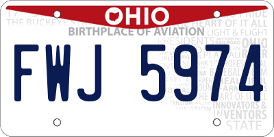 OH license plate FWJ5974