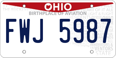 OH license plate FWJ5987