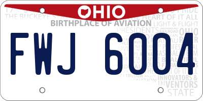 OH license plate FWJ6004