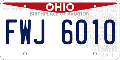 OH license plate FWJ6010