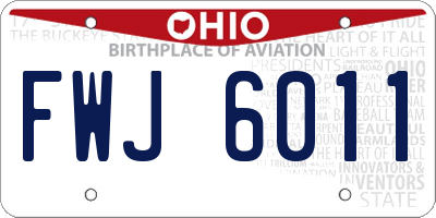 OH license plate FWJ6011