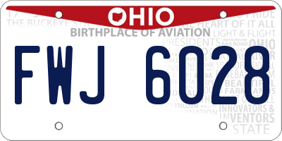 OH license plate FWJ6028