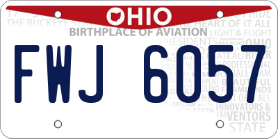OH license plate FWJ6057