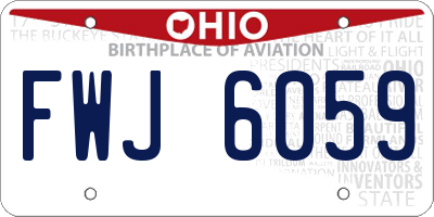 OH license plate FWJ6059