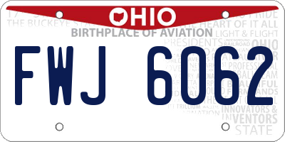 OH license plate FWJ6062