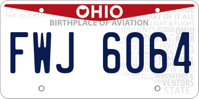 OH license plate FWJ6064