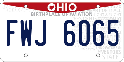 OH license plate FWJ6065