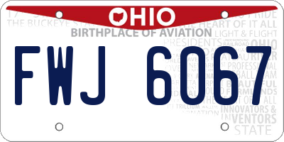 OH license plate FWJ6067