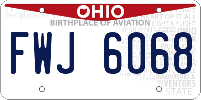 OH license plate FWJ6068
