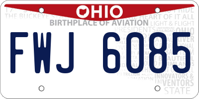 OH license plate FWJ6085