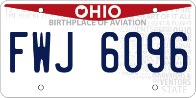OH license plate FWJ6096