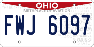 OH license plate FWJ6097