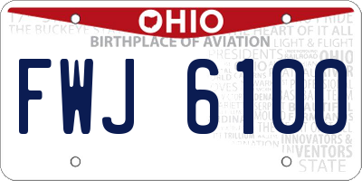 OH license plate FWJ6100
