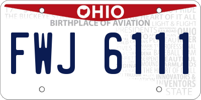 OH license plate FWJ6111
