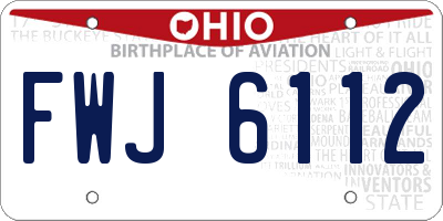 OH license plate FWJ6112