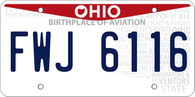 OH license plate FWJ6116