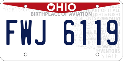 OH license plate FWJ6119