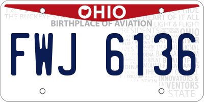 OH license plate FWJ6136