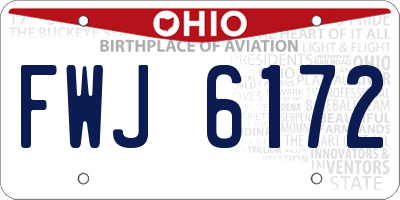 OH license plate FWJ6172