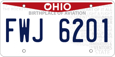 OH license plate FWJ6201