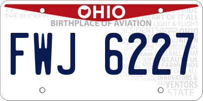 OH license plate FWJ6227