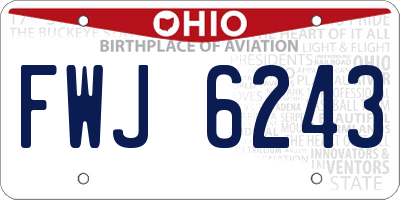 OH license plate FWJ6243