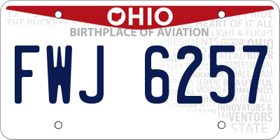 OH license plate FWJ6257