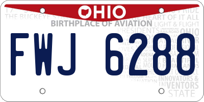 OH license plate FWJ6288