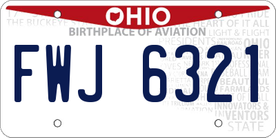 OH license plate FWJ6321