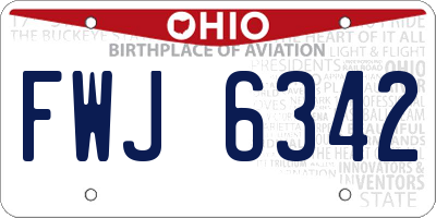 OH license plate FWJ6342