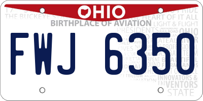 OH license plate FWJ6350