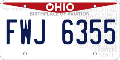 OH license plate FWJ6355
