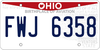 OH license plate FWJ6358