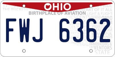 OH license plate FWJ6362