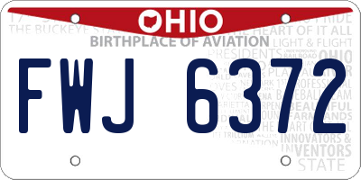 OH license plate FWJ6372