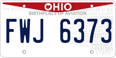 OH license plate FWJ6373