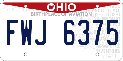OH license plate FWJ6375