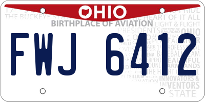 OH license plate FWJ6412