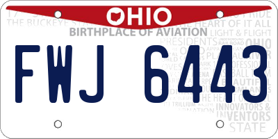 OH license plate FWJ6443