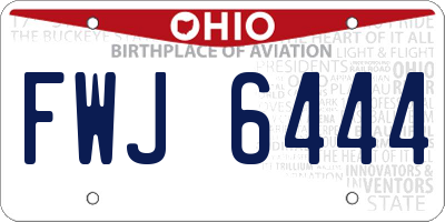 OH license plate FWJ6444