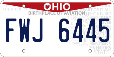 OH license plate FWJ6445
