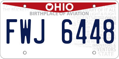 OH license plate FWJ6448