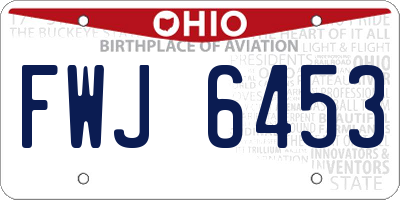 OH license plate FWJ6453