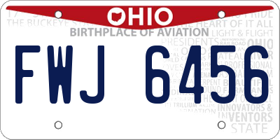 OH license plate FWJ6456